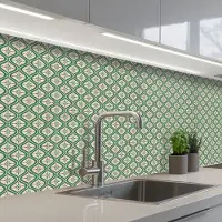 KitchenYeah Keuken achterwand 200x60 cm - Spatscherm zelfklevend Sneeuwvlok - Winter - Vintage - Patroon - Kerst - Muurbeschermer - Spatwand fornuis