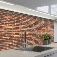 KitchenYeah Keuken achterwand 100x60 cm - Spatscherm zelfklevend Bakstenen - Oud - Muur - Verkleuring - Muurbeschermer - Spatwand fornuis