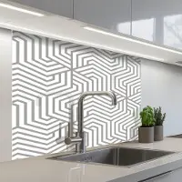 KitchenYeah Keuken achterwand 100x80 cm - Spatscherm zelfklevend Lijn - Design - Geometrie - Patroon - Muurbeschermer - Spatwand fornuis