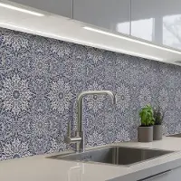 KitchenYeah Keuken achterwand 400x80 cm - Spatscherm zelfklevend Mandala - Bloemen - Vintage - Patronen - Muurbeschermer - Spatwand fornuis