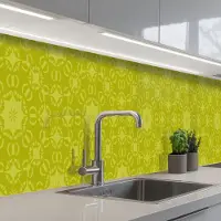 KitchenYeah Keuken achterwand 400x60 cm - Spatscherm zelfklevend Kompas - Groen - Patronen - Muurbeschermer - Spatwand fornuis