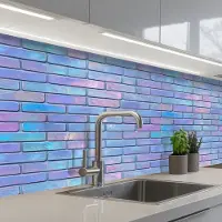 KitchenYeah Keuken achterwand 150x80 cm - Spatscherm zelfklevend Paars - Blauwe - Muur - Muurbeschermer - Spatwand fornuis