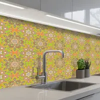 KitchenYeah Keuken achterwand 150x80 cm - Spatscherm zelfklevend Bohemian - Mandala - Patronen - Muurbeschermer - Spatwand fornuis