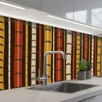 KitchenYeah Keuken achterwand 150x60 cm - Spatscherm zelfklevend Bamboe - Bos - Japans - Patronen - Muurbeschermer - Spatwand fornuis