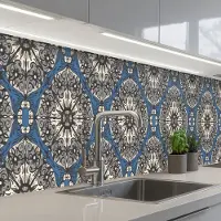 KitchenYeah Keuken achterwand 500x60 cm - Spatscherm zelfklevend Mandala - Patronen - Vintage - Muurbeschermer - Spatwand fornuis