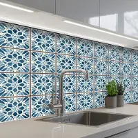 KitchenYeah Keuken achterwand 150x80 cm - Spatscherm zelfklevend Tegel - Vintage - Patronen - Muurbeschermer - Spatwand fornuis