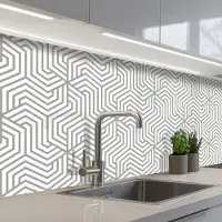 KitchenYeah Keuken achterwand 300x60 cm - Spatscherm zelfklevend Lijn - Design - Geometrie - Patroon - Muurbeschermer - Spatwand fornuis
