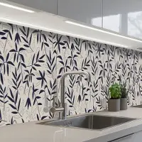KitchenYeah Keuken achterwand 500x80 cm - Spatscherm zelfklevend Planten - Japan - Patronen - Muurbeschermer - Spatwand fornuis