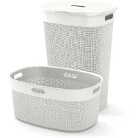 Curver Filo Wasmand met deksel 55L + Wasmand 45L - Wit