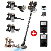 AG 2-in-1 Steelstofzuiger Draadloos – Inclusief Extra Batterij – 90 min Stofzuigen – Premium Gold – Krachtige Stofzuiger Zonder Zak – Geschikt voor Dierenharen – Compact & Lichtgewicht Kruimeldief
