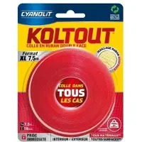 Cyanolit Dubbelzijdig plakband - - Koltout tape XL - 7,5 m x 19 mm - Sterke hechting - Discreet en sterk