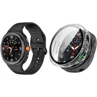Strap-it Bundel – siliconen horlogebandje (zwart) + transparante hardcase met screenprotector – geschikt voor Samsung Galaxy Watch 8 40mm