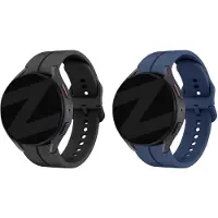 Bandz Bundel – 2x siliconen sportbandje ‘Extreme’ – zwart + donkerblauw – geschikt voor Samsung Galaxy Watch 7 / 6 / 5 / 4 / Watch FE (40mm & 44mm / Classic / Pro)