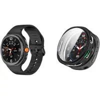 Strap-it Bundel: Siliconen Bandje met Gespsluiting + TPU Soft Case Hoesje – Stevig, flexibel & beschermend – Zwart – geschikt voor Samsung Galaxy Watch 8 (44mm)