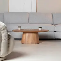 Giga Meubel Salontafel Stijn Bruin Deens Ovaal 100cm