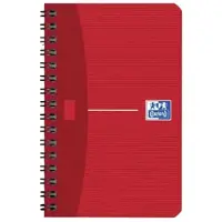 Oxford - OFFICE Essentials - Spiraalblok - 180 bladzijden - 90 pagina - formaat 9 x 14 cm - geruit 5x5mm - Rood