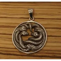 925 Sterling zilveren hanger gedraaide slangen - slang hangertje - leuke dieren hangers van zilver - stoere slangen hanger voor aan ketting - slangen om elkaar gedraaid hanger van sterling zilver