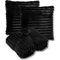 Dutch decor - VOORDEELSET - 3-delig - Hazel & Ricky - 2 sierkussens 50x50 cm - 1 plaid 150x200 cm - zwart
