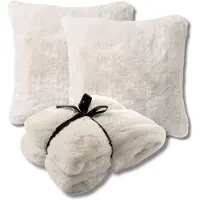 Dutch decor - VOORDEELSET - 3-delig - Zaya & Lize - 2 sierkussens 45x45 cm - 1 plaid 140x180 cm - wit