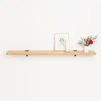 TIPTOE Solid Oak Wandplank Graphite Black | 150x20cm