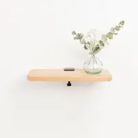 TIPTOE Solid Oak Wandplank Graphite Black | 45x20cm