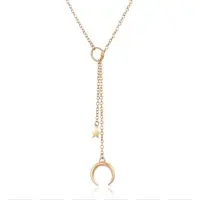 LGT JWLS Goudkleurige dames ketting Maan Ster