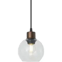 QAZQA Moderne hanglamp brons met helder glas voor railsysteem 1-fase - Iconic Lava
