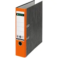 Leitz Wolkenmarmor-Ordner, 180 Grad, DIN A4, 80 mm, orange farbiger Rücken, Einband aus Pappe, außen