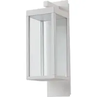 LUCANDE LED-wandlamp buiten Ferdinand, wit / opaal, Aluminium, Modern, LED wandlamp buiten