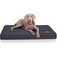 Knuffelwuff orthopedische hondenmat Juna van laser-gewatteerd kunstleer oversized XXXL 136x84cm zwart