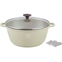 ROYAL SWISS – Pan Ø32 cm – 9,5 L – Marmeren Coating – Koudgrepen – Geschikt voor Alle Warmtebronnen inclusief Inductie – Met Deksel