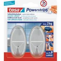 TESA Powerstrips Large Zelfklevende haak 2 kg Chroom 2 Stuks