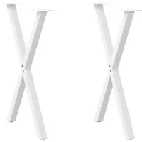 vidaXL Eettafelpoten 2 st X-vormig 57x(72-73) cm staal wit