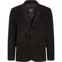 Infinity Leather Heren Zwart Slim Geiten Suède Italiaanse Blazer Jas-Somero