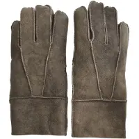Infinity Leather Unisex bruine schapenvacht suède handschoenen met oprolbare/neerwaartse manchetten