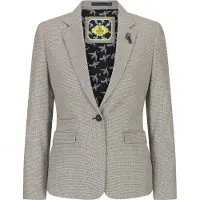 TruClothing Beige tweed getailleerde wolmix blazer voor dames