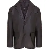 Infinity Leather Heren 2-knoops zwart leren blazerjack - Bergen