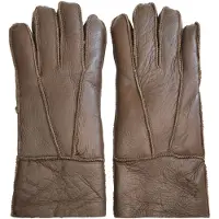 Infinity Leather Unisex bruine schapenvacht leren handschoenen met oprolbare/neerwaartse manchetten