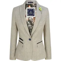 TruClothing Dames Tweed Herringbone Cream Jas Peaky Blinders