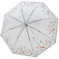Doppler paraplu Fiber Long AC Transparent Floral Dreams transparant
