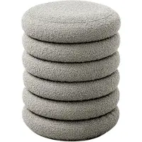 SVITA BLOSSOM XS hocker - met opbergruimte Voetenbank Boucle bekleding lichtgrijs