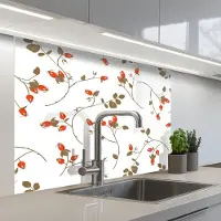 KitchenYeah Keuken achterwand 100x80 cm - Spatscherm zelfklevend Patronen - Planten - Romantisch - Botanisch - Muurbeschermer - Spatwand fornuis