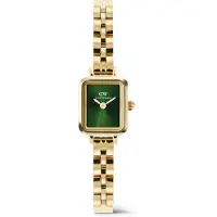 Daniel Wellington quartz goud dames horloge met groene wijzerplaat & roestvrij stalen band