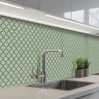 KitchenYeah Keuken achterwand 500x60 cm - Spatscherm zelfklevend Sneeuwvlok - Winter - Vintage - Patroon - Kerst - Muurbeschermer - Spatwand fornuis