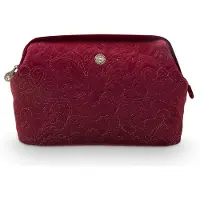 Pip studio Pip Cosmetic Purse Extra Large Velvet Quiltey Days Red 30x20.7x13.8cm