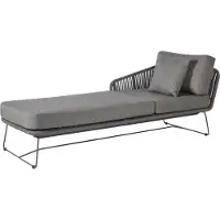 Diamond Garden Milos Daybed links Edelstahl/Rope inkl. Sitz & Rückenkissen