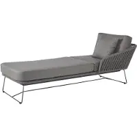 Diamond Garden Milos Daybed rechts Edelstahl/Rope inkl. Sitz & Rückenkissen