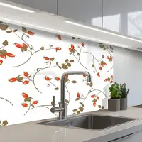 KitchenYeah Keuken achterwand 80x60 cm - Spatscherm zelfklevend Patronen - Planten - Romantisch - Botanisch - Muurbeschermer - Spatwand fornuis