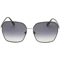 Tom Ford Claudia-02 Smoke gepolariseerde lens glanzende zwarte zonnebril