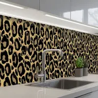KitchenYeah Keuken achterwand 500x60 cm - Spatscherm zelfklevend Panterprint - Patronen - Luipaard - Patronen - Muurbeschermer - Spatwand fornuis